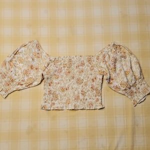 Billabong smocked cropped top sz M